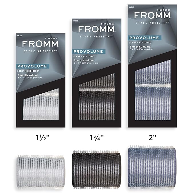 Fromm F6001 ProVolume 1.5", 1.75", 2" Ceramic Ionic Hair Rollers Bundle