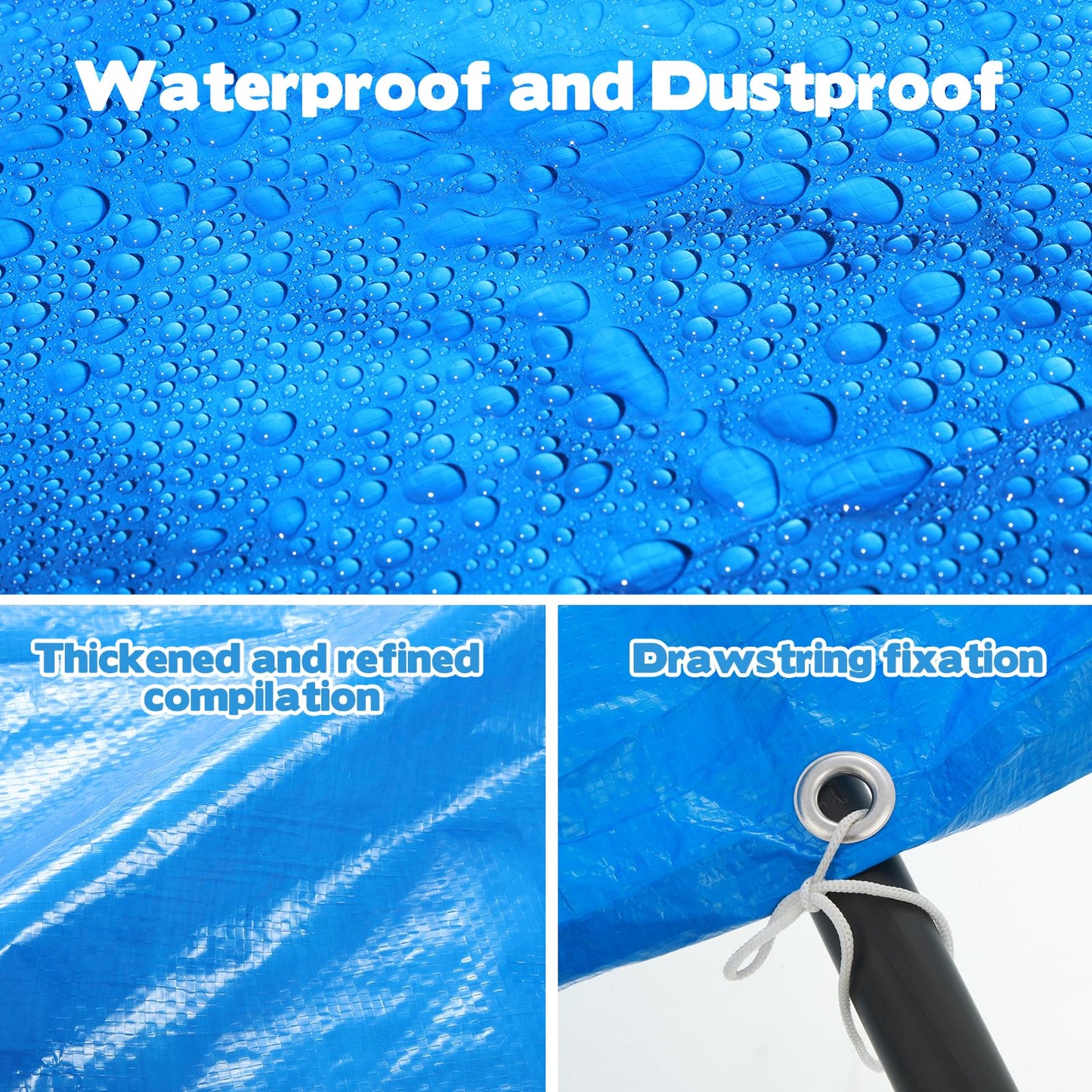 4 Feet x 4 Feet x 12 Inch Mini Frame Pool Cover Kiddie Pool Cover Waterproof Above Ground Frame Kiddie Swimming Pool Cover for Outdoor Backyard Teaching (Cover Only)