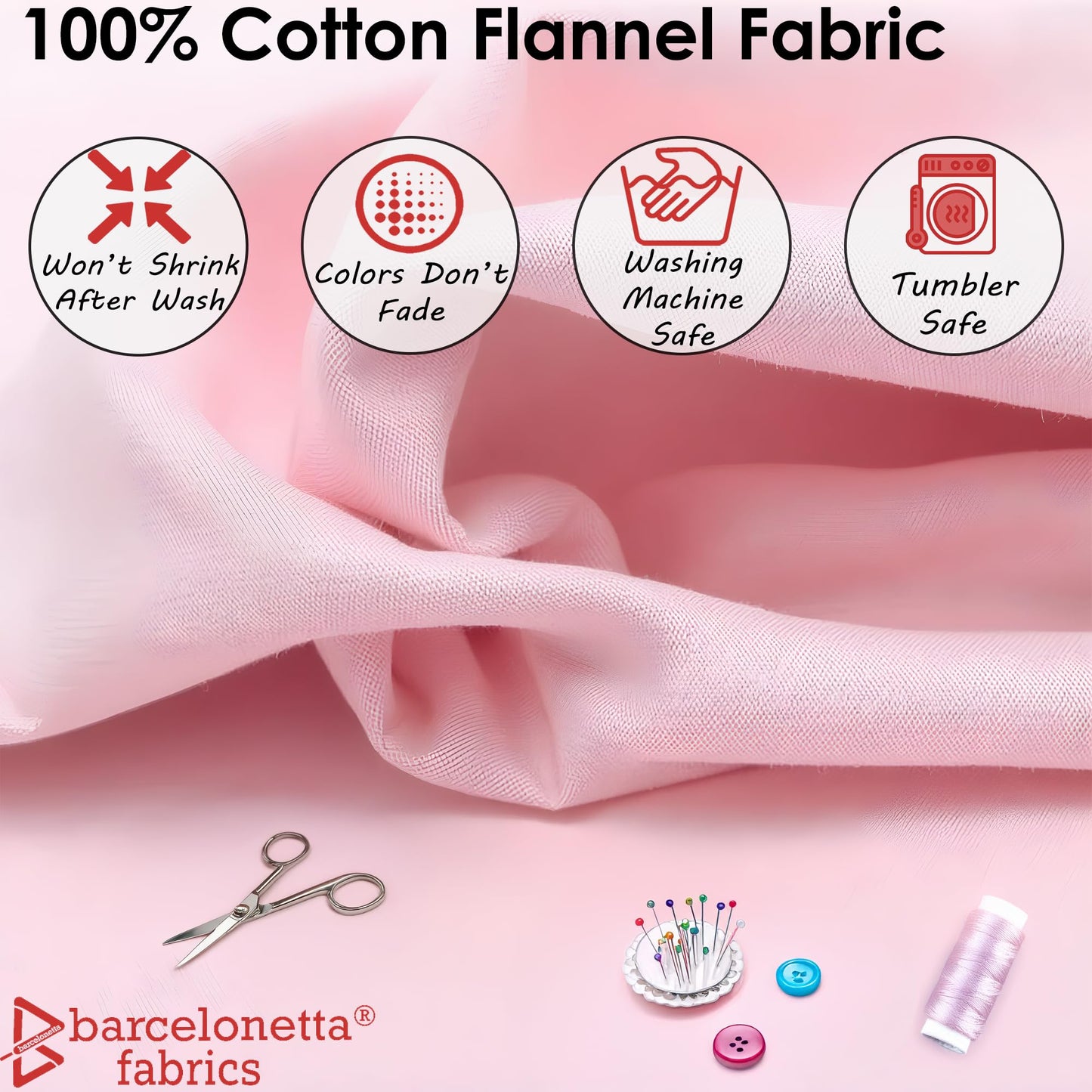 Barcelonetta | 100% Cotton Flannel Fabric | Super Soft | 60" Wide, 180GSM, Medium Weight | Arts & Crafts | for Sewing (Modern Stewart Tartan 60W, 1 Yard)