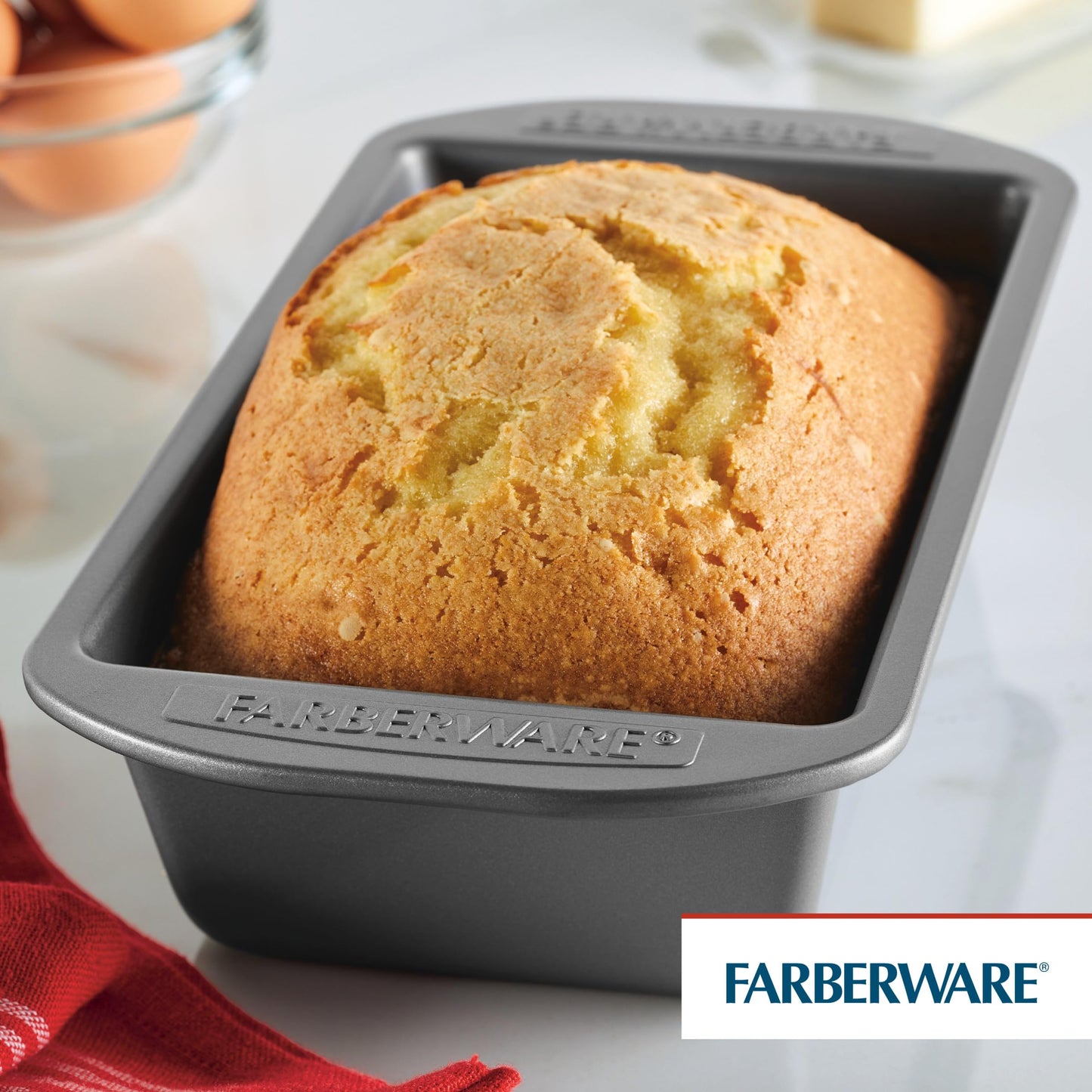 Farberware Nonstick Bakeware 9-Inch x 5-Inch Loaf Pan, Gray