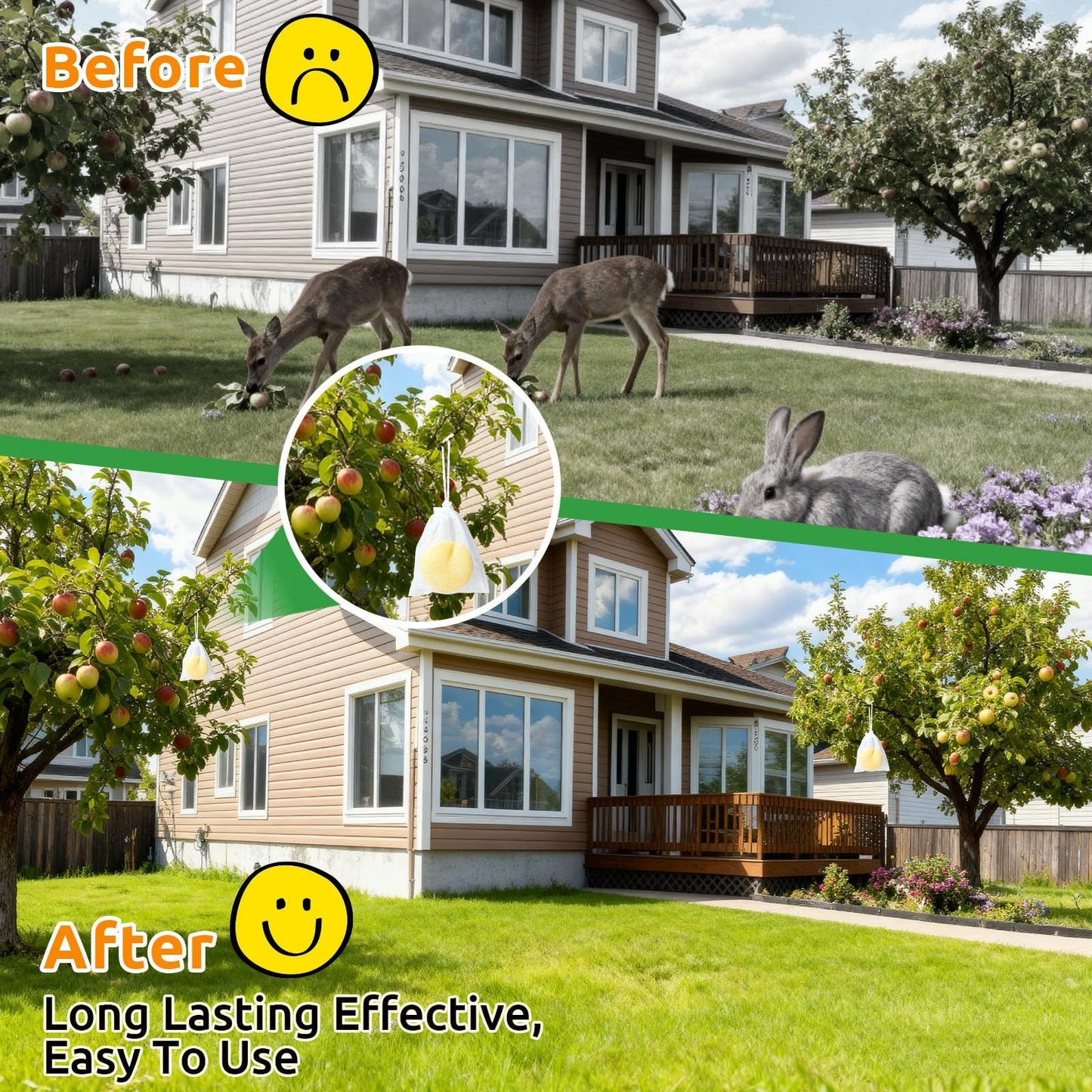 CKUKARM 36 Pack Deer Repellent & Rabbit Repellent Outdoor for Garden - Scent-Based Deer Deterrent to Protect Plants & Flowers - Keep Deer Rabbit Out of Yard