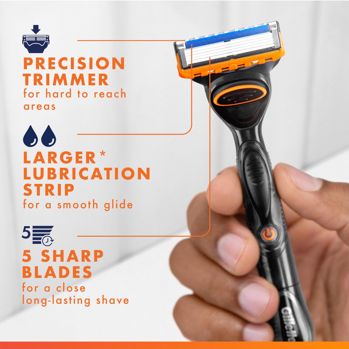 Gillette Fusion5 Power Razor Blade Refills for Men, 8 Count, with Precision Trimmer