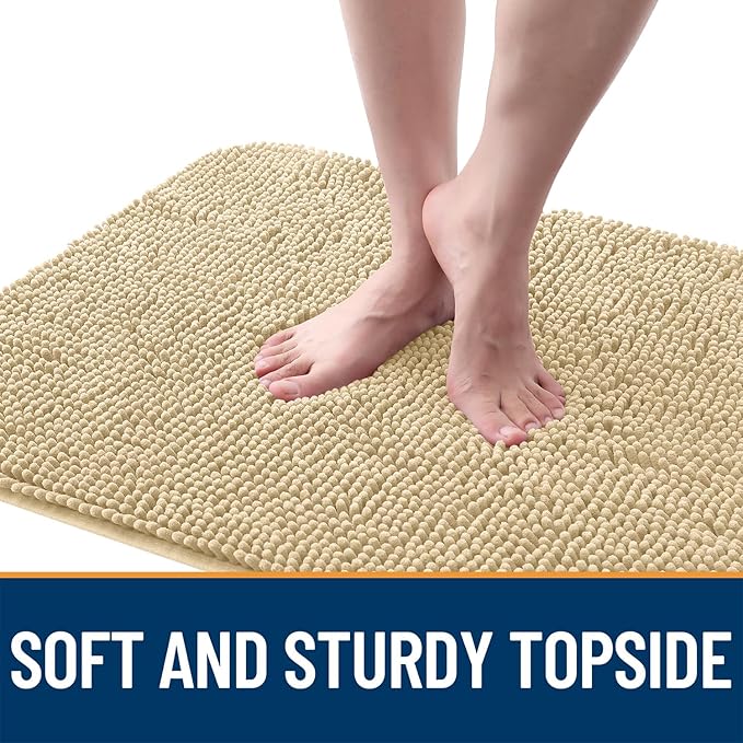 OLANLY Dog Door Mat for Muddy Paws 44x32, Absorbs Moisture and Dirt, Absorbent Non-Slip Washable Doormat, Quick Dry Chenille Mud Mat for Dogs, Entry Indoor Entryway Carpet for Inside Floor, Sand
