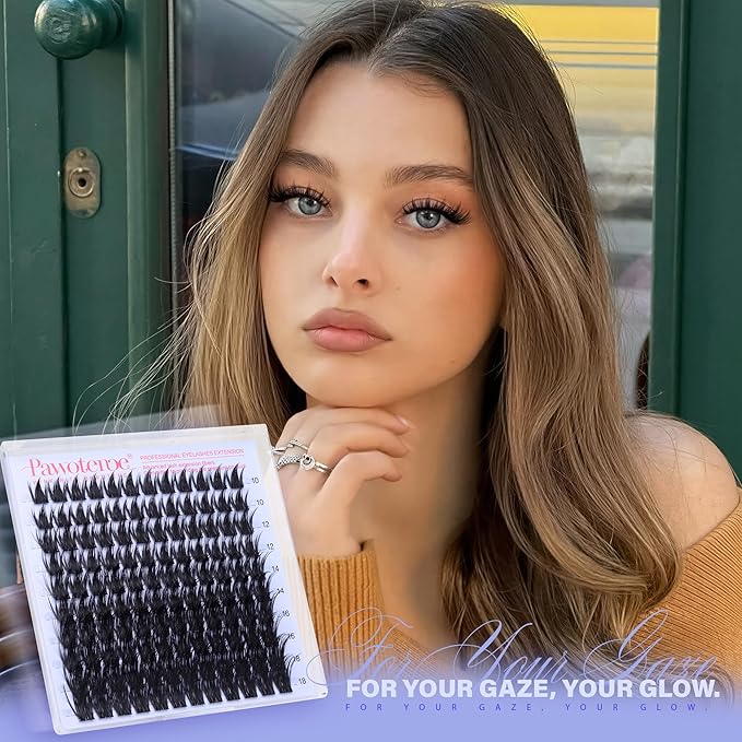Pawotence Manga Lash Clusters 10-18mm Eyelash Clusters 120pcs Cluster Eyelash Extensions Anime Cluster Lashes Individual False Eyelashes for DIY Lash Extension at Home