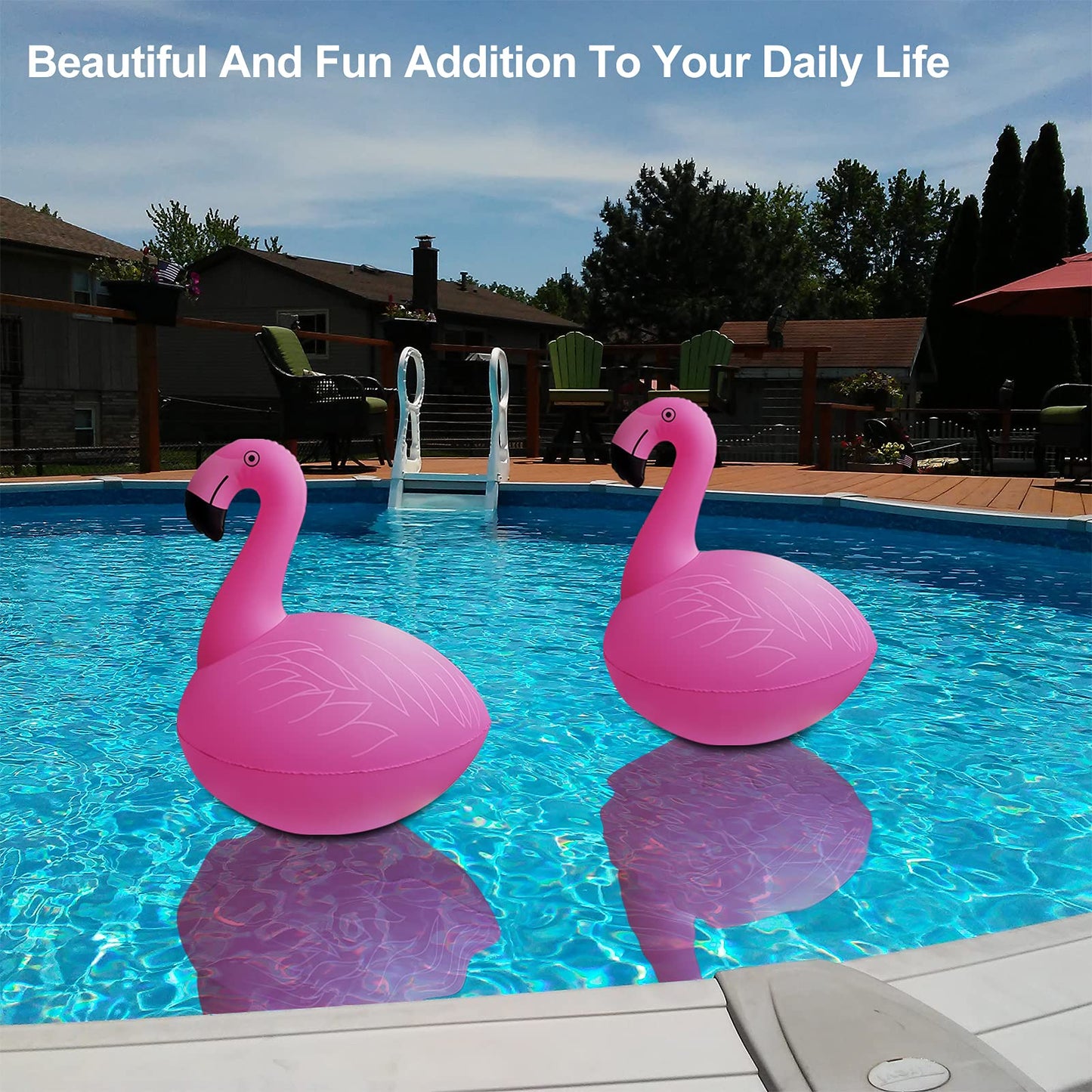 Cootway Flamingo Floating Pool Lights, Waterproof Inflatable Solar Pool Lights for Swimming Pool, Outdoor LED Glow Floating Light for Beach, Garden Backyard, Patio Lawn, Hot tub Decor (1 Piece)