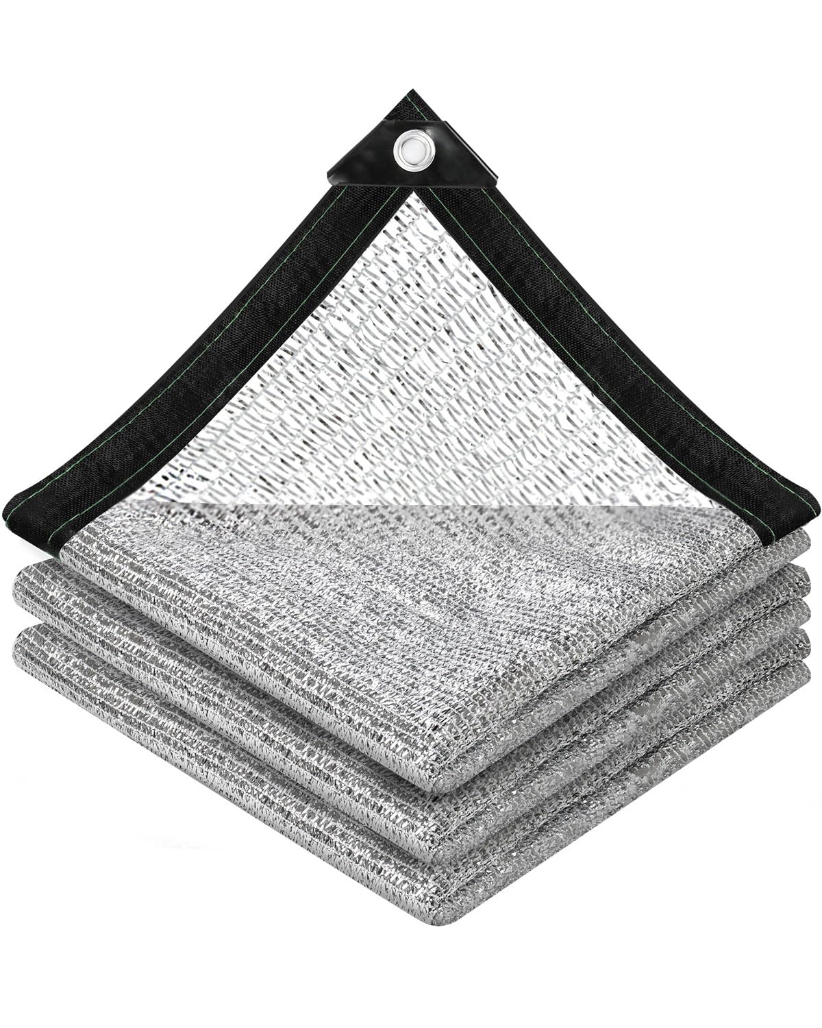 vensovo 40% Aluminum Shade Cloth - Reflective Aluminium Shade Netting Sun Shade Cover with Grommets for Cars, Dogs, Outdoor, RV, Patio (10x25FT)