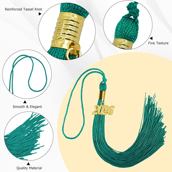 GraduationMall Single&Multiple Color Graduation Tassel with 2026 Year Charm 9"