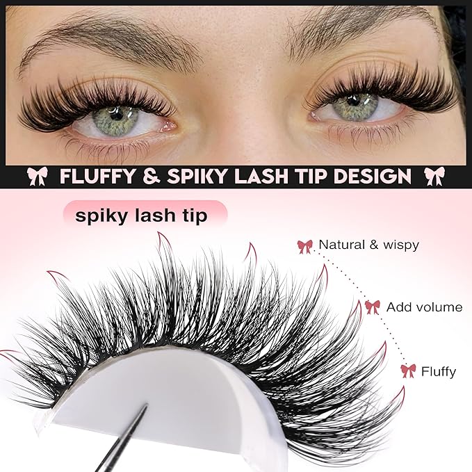 Goddvenus Lash Clusters Wispy Eyelash Clusters Fluffy Lashes Clusters Cute D Curl Cluster Eyelash Extensions with Soft Cotton Band Cluster Lashes 10-18mm Eyelashes Clusters for DIY Lash Extension