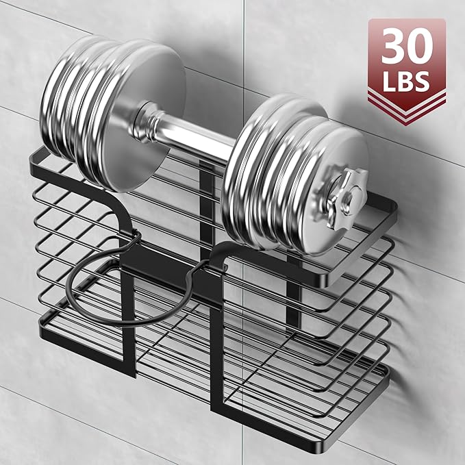 YIGII Hair Dryer Holder, 3 in 1 Hair Tools Organizer Blow Dryer Holder Adjustable Height Cabinet Door/Wall Mounted Bathroom Organizer and Storage for Hair Dryer, Flat Irons, Curing Wands
