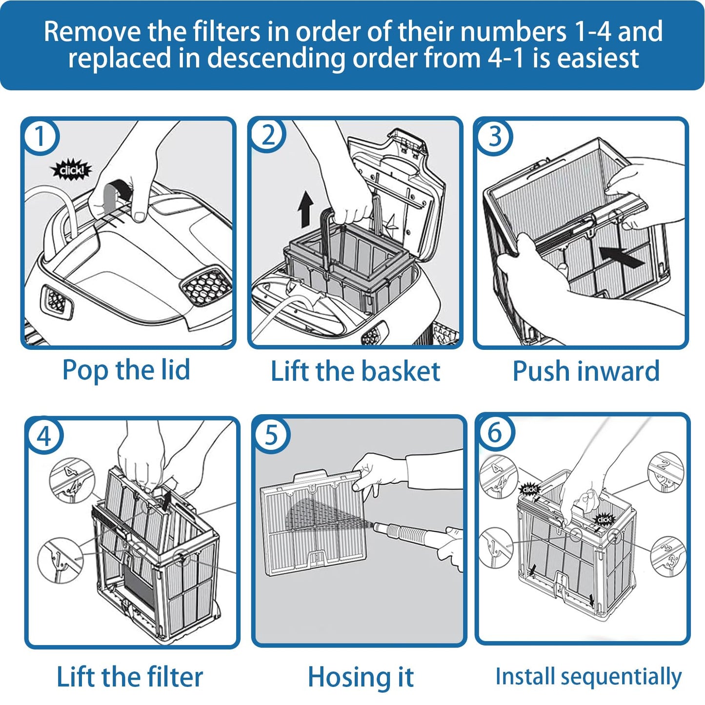 Replace Part#9991467-R4 Ultra-Fine Filter Panels Compatible with Dolphin Robotic Pool Cleaners,Pleated Cartridge Filter Replacement for Dolphin S200,Proteus DX4,Active 20,Active 30,S300i,M600