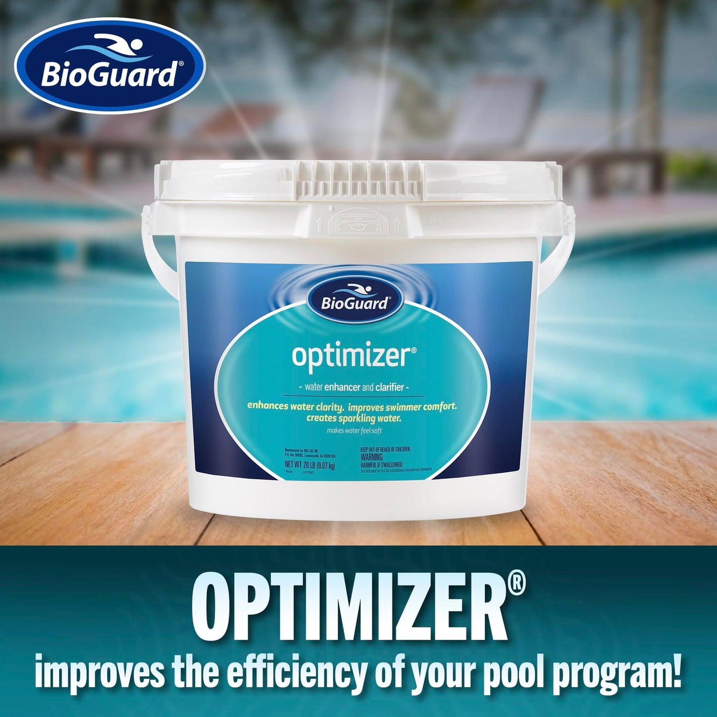BioGuard Optimizer, 8 lb, Pool Water Enhancer and Clarifier, Creates Soft and Sparkling Water, Improves Overall Water Quality