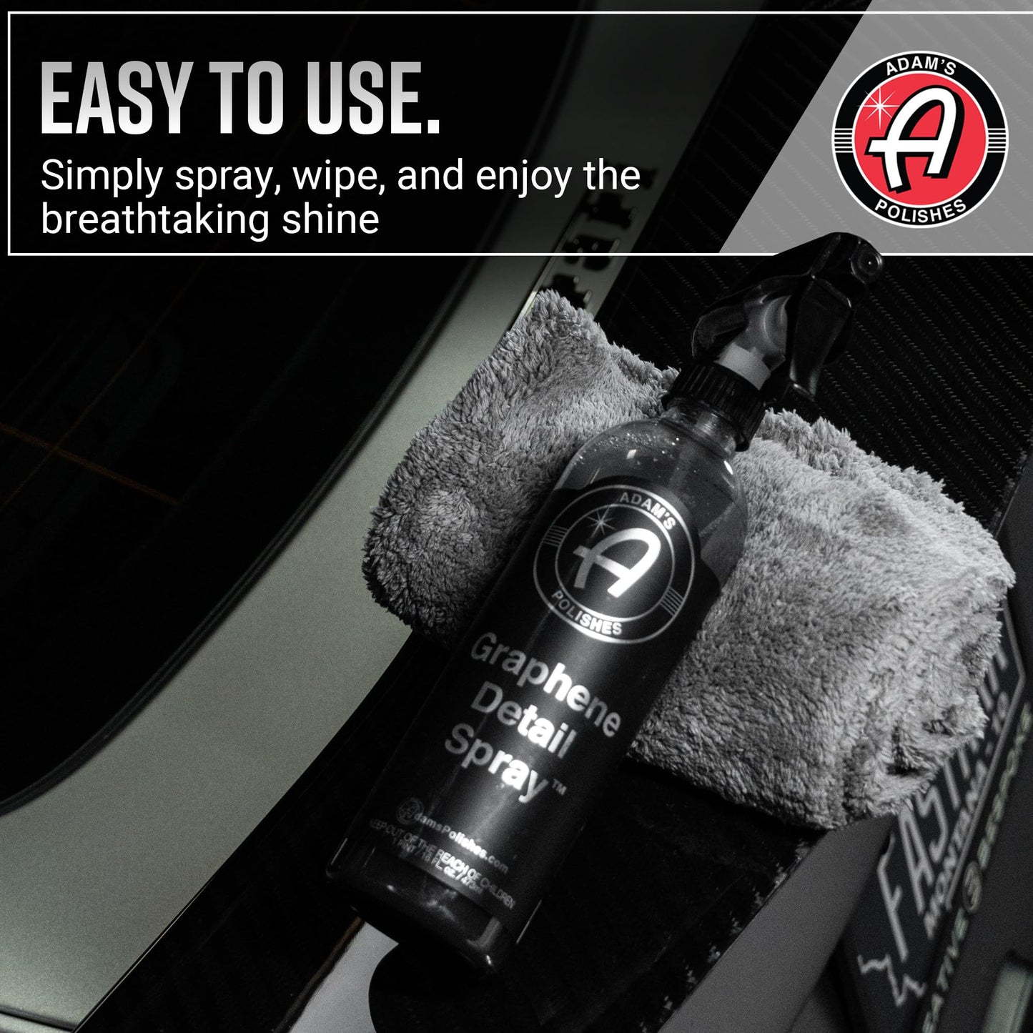Adam's Polishes Graphene Detail Spray (Gallon) - Extend Protection of Waxes, Sealants, & Coatings | Waterless Detailer Spray For Car Detailing | Clay Bar, Drying Aid, Add Ceramic Graphene Protection