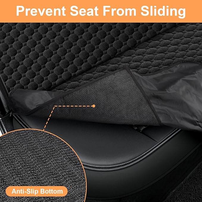 Mancro Dog Car Seat Cover for Back Seat, 2025 Upgraded 600D Heavy Duty Waterproof & Scratch-Resistant Dog Hammock for Car, Back Seat Pet Cover for Dogs with Sedan, Standard, Orange