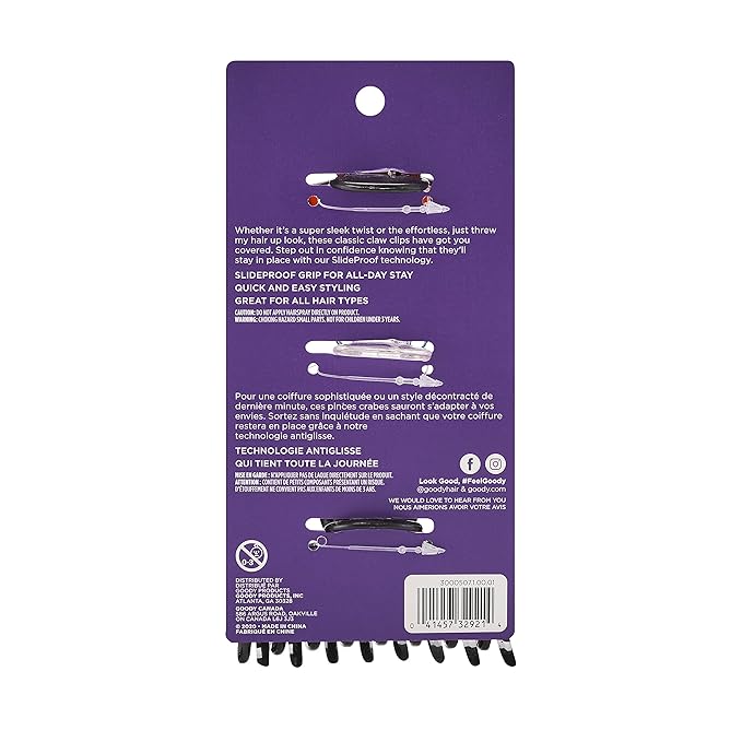 Goody Classics Large Sprial Claw Clips - 12-Pack, Assorted Colors - Great for Easily Pulling Up Your Hair - Pain-Free Hair Accessories for Women, Men, Boys, and Girls
