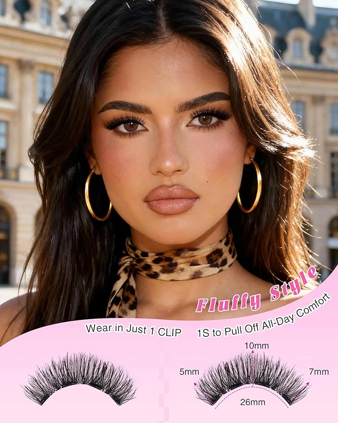 EMEDA Magnetic Eyelashes Natural Look No Glue Reusable Magnetic Lashes with Applicator, Faux Mink Lashes Lightweight & Comfortable for Women Sensitive Eyes Daily Makeup with Mirror Case (Natural)