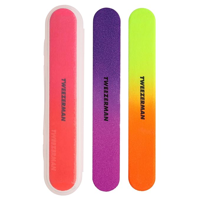 Tweezerman Neon Hot Nail Filemates, 3 Count