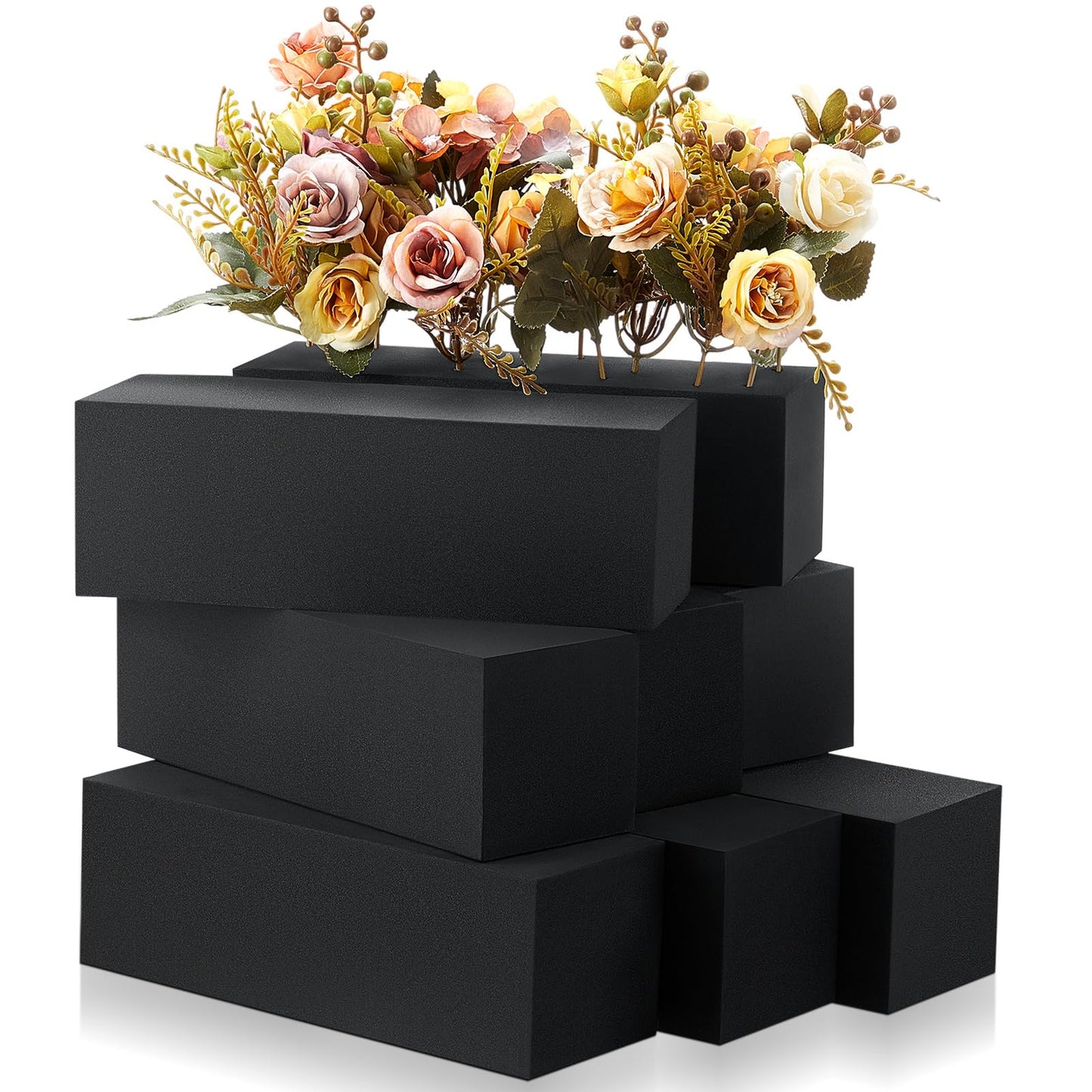 Lallisa 8 Pcs Reusable Floral Foam Blocks Water Weather Resistant Dry Floral Foam for Artificial Flower Arrangements Outdoor Flower Boxes Outside Hanging Planters Wedding Home Decor (9 x 3 x 3")