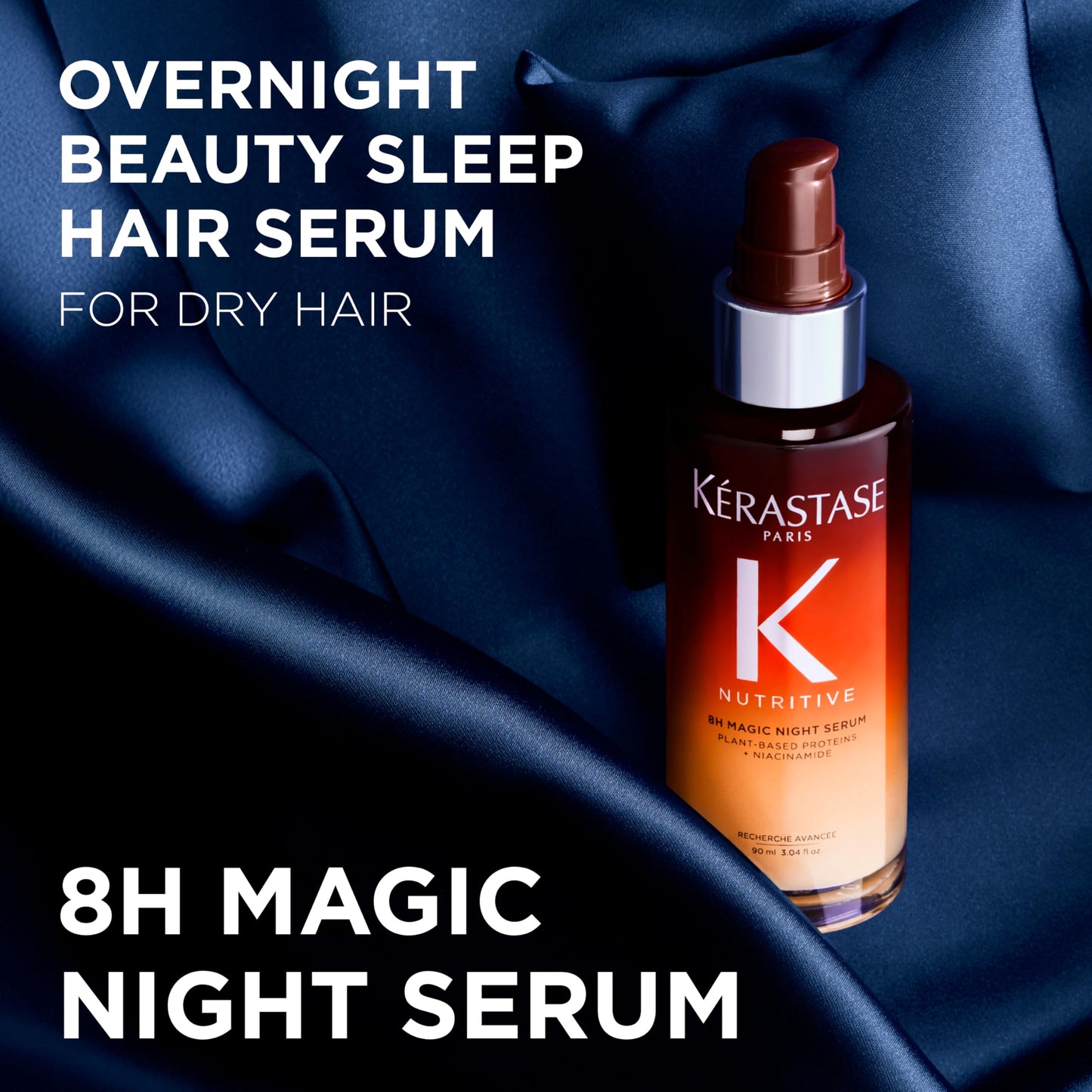Kerastase Nutritive 8H Magic Night Serum - Overnight Treatment for Dry Hair, Enhances Shine, With Plant-Based Proteins, 1.01 Fl Oz, Travel Size