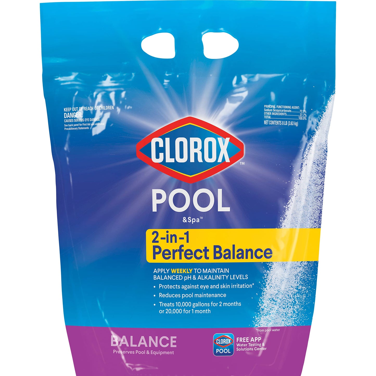 Clorox® Pool&Spa™ Swimming Pool 2-in-1 Perfect Balance, Maintains Balanced pH and Alkalinity Levels, 8LB (Pack of 1)