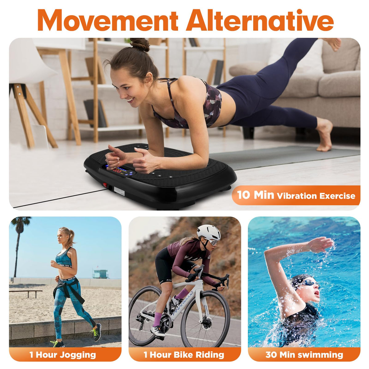 Vibration Plate Exercise Machine, Full Body Exercise Equipment, 199 Adjustable Speeds Power Vibration Board Used for Home Fitness, Shaping, Training, Recovery, and Weight Loss
