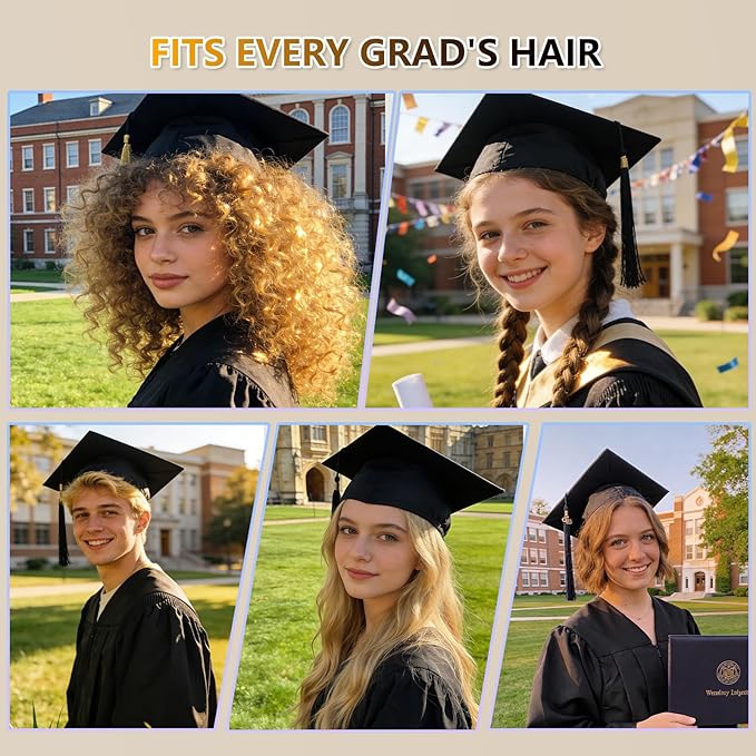 ZEYER Graduation Cap Headband for Women Graduates, Students, Firm Anti-Fall Hair Band for Grad Cap, Secure Hairstyle Ideal For Graduation Ceremonies