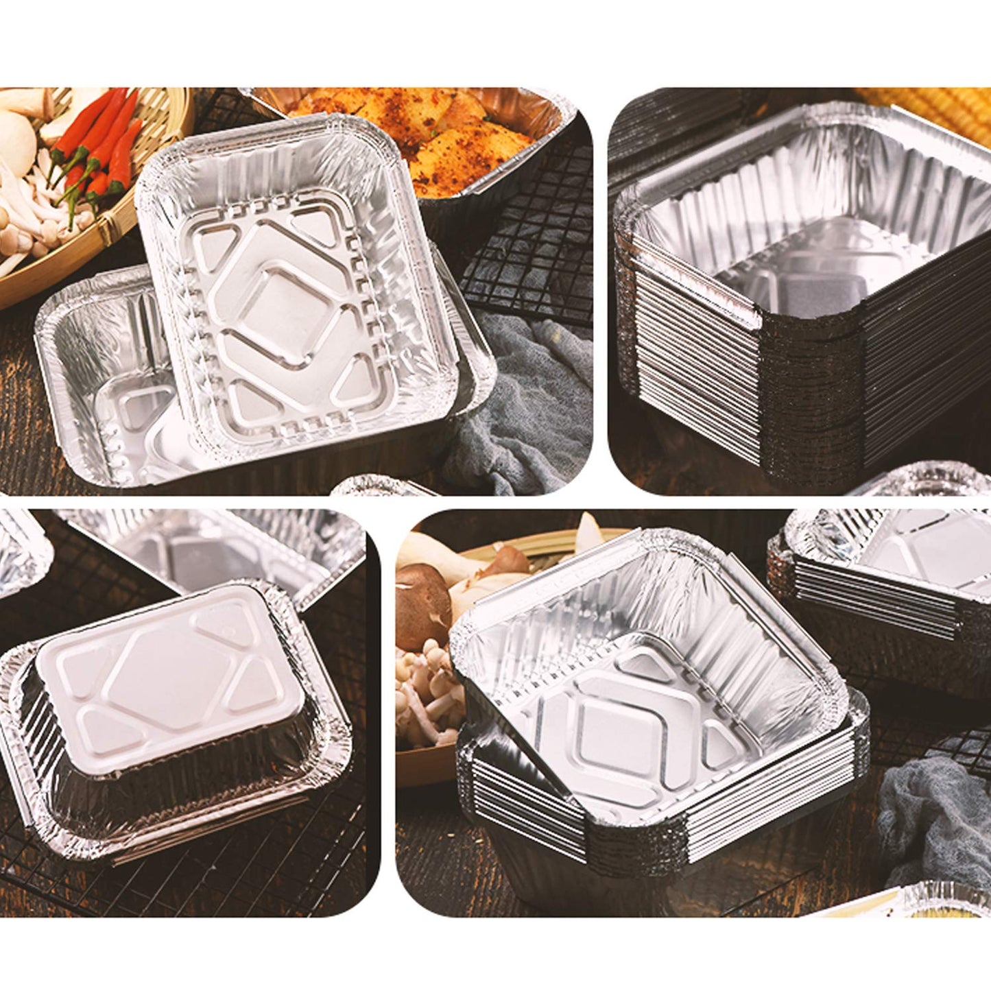 Waytiffer Loaf Pans [50 Pack] 2Lb Heavy Duty Disposable Aluminum Foil Premium Bread Tins Standard Size - 8.5" X 4.5" X 2.5" Perfect for Homemade Cakes & Breads
