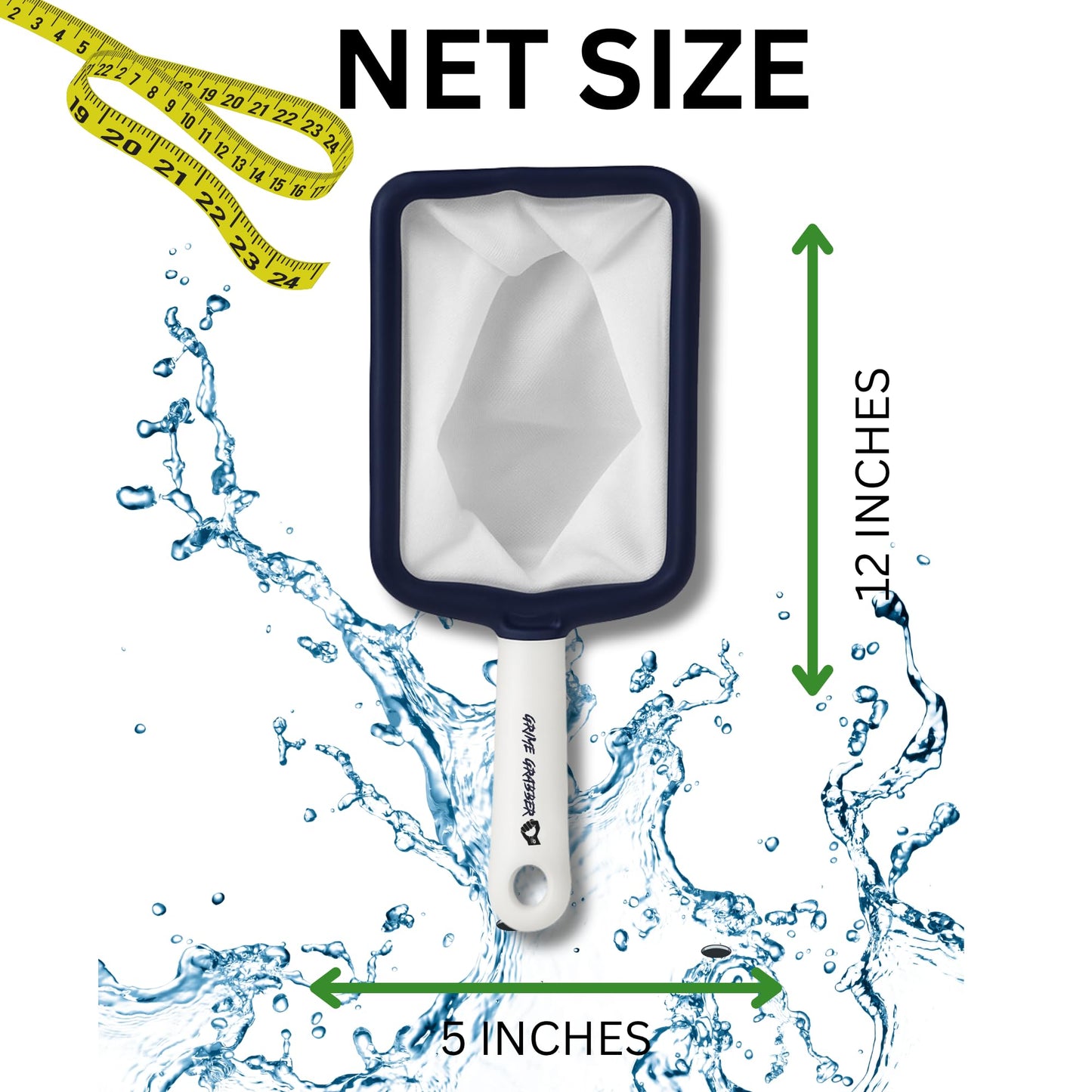 Grime Gripper Hot Tub Skimmer - Fine Mesh Hot Tub Net, Durable and Lightweight, Ideal Small Fish Net for Spa and Hot Tub Owners, Efficient Debris Removal Tool (1 Net)