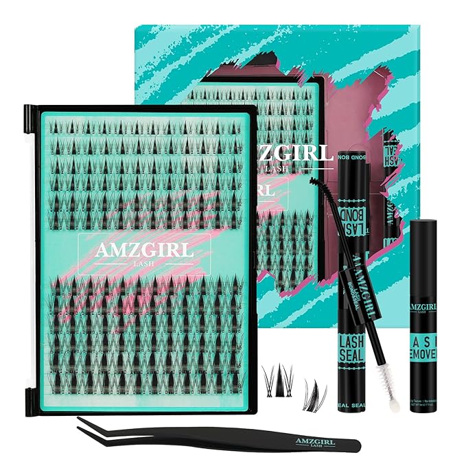 Manga Lash Clusters Kit 144PCS Fairy Eyelash Extension Kit with Lash Bond and Seal, Fake Eyelashes Clusters with Invisible Lash Band, Lash Glue Remover and Lash Applicators (8-18mm Kit,Black Bond)