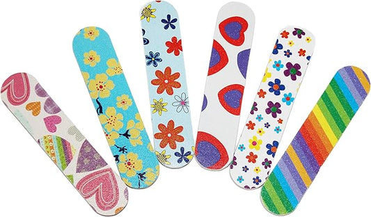 (1 Dozen) Pack of 3 Colorful Girly Mini Emery Board Nail Files