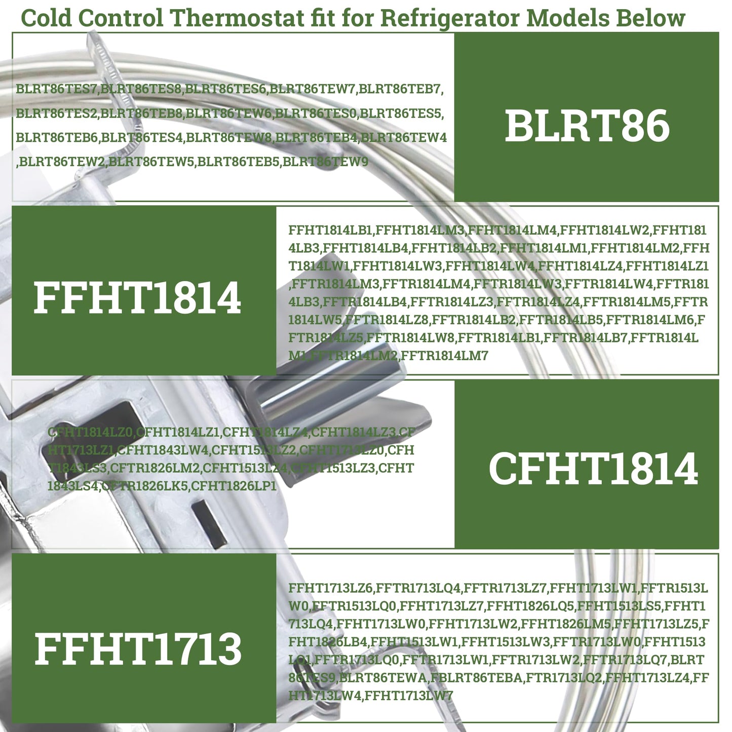 Vypart 5304421256 Refrigerator Temperature Control Thermostat Fit for Frigidaire FRT,GLR,GRT,WRT,PLH,CRTE Replace 241537103 5304421256,5304445058,241537101,5304421256