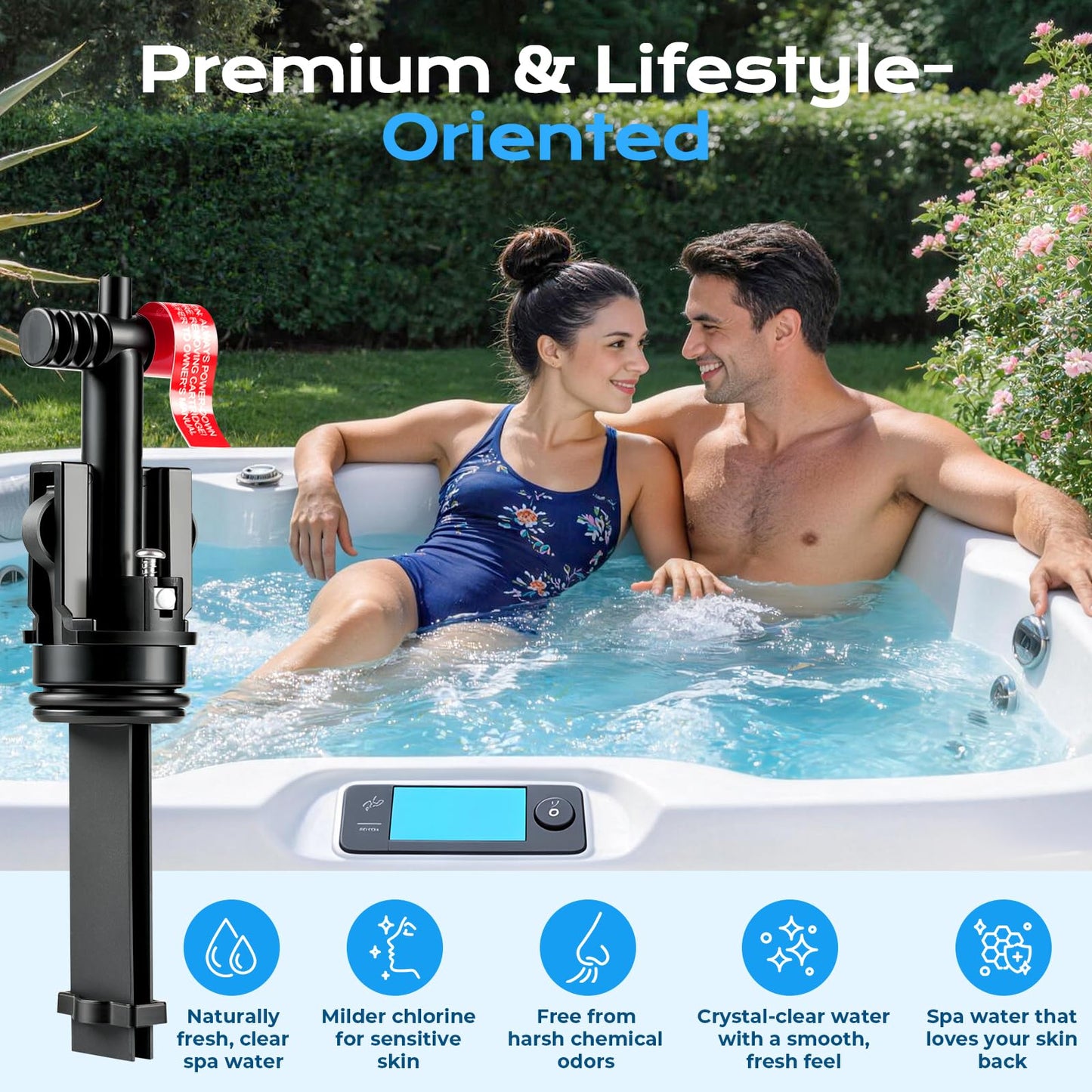 HUVOQ Salt System Cartridge Replacement Compatible with 2019+ Hot Spring Highlife & Limelight and Caldera Utopia & Paradise Spas, Supports Balanced, Skin-Friendly Water (3 Pack)