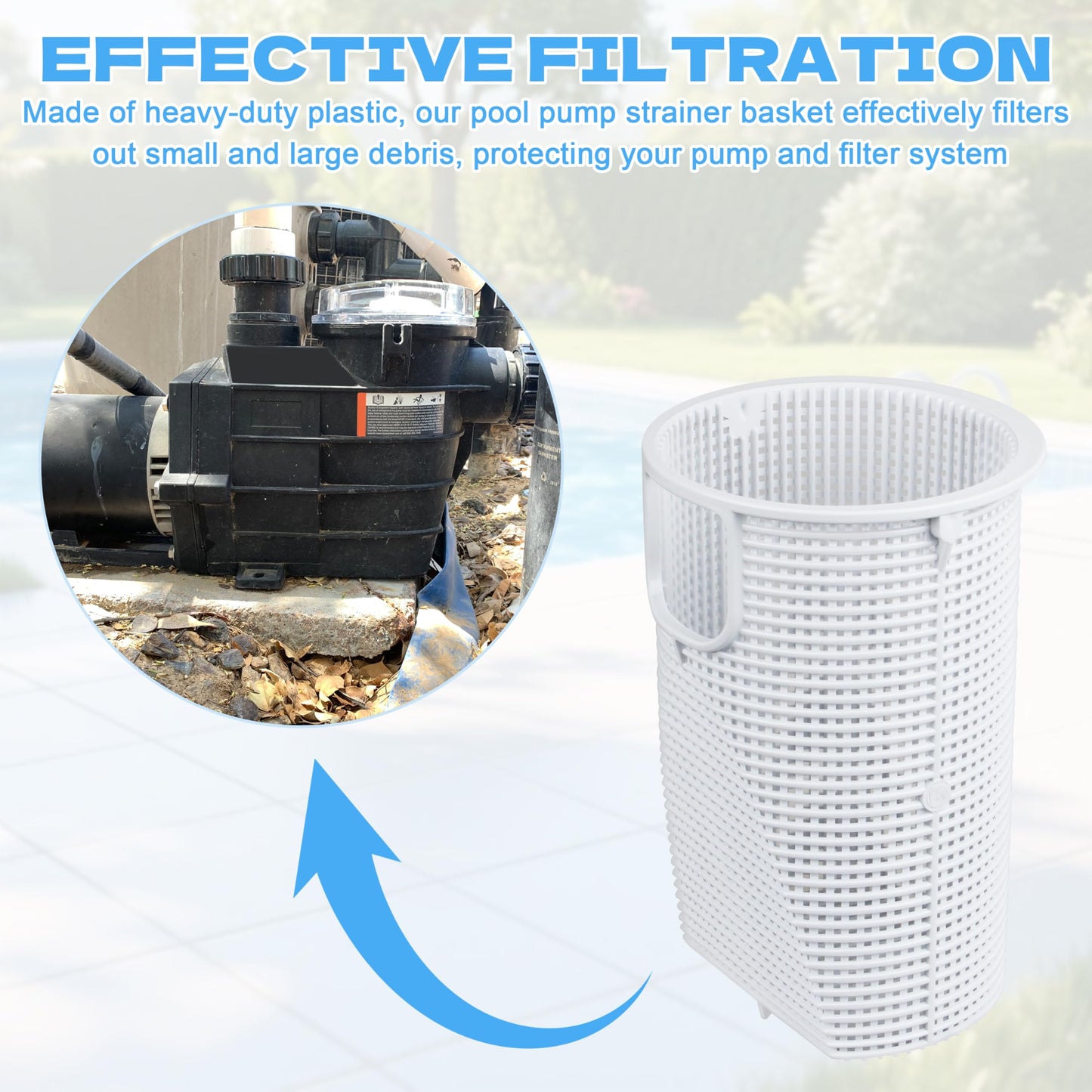 SPX3000M Pro Grade Pump Basket for Hayward Super II - Fits B-207 Super 2 Pool Pump, Small & Large Debris, Anti-Clog Reinforced Durability