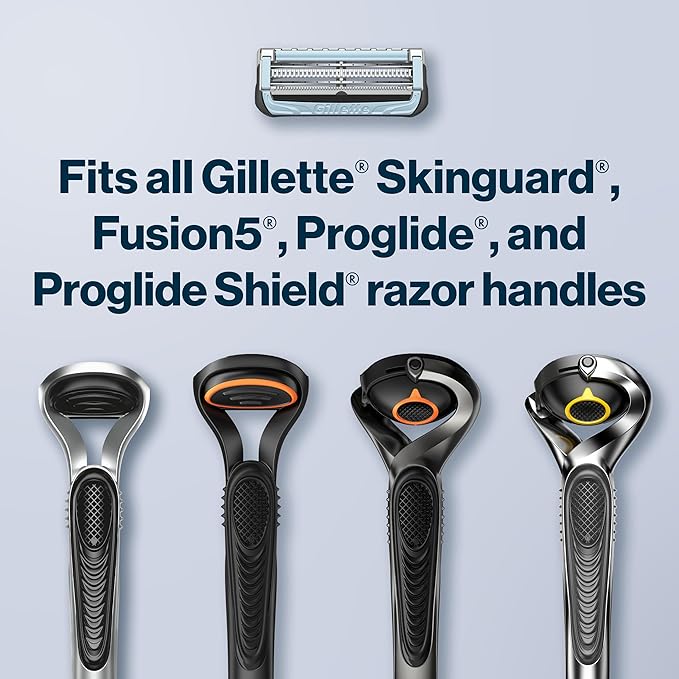 Gillette SkinGuard Razor Blade Refills for Men, 2 Blade Cartridge, SkinGuard for Sensitive Skin, Lubrication, Fits SkinGuard Razor Handles, 8 Count