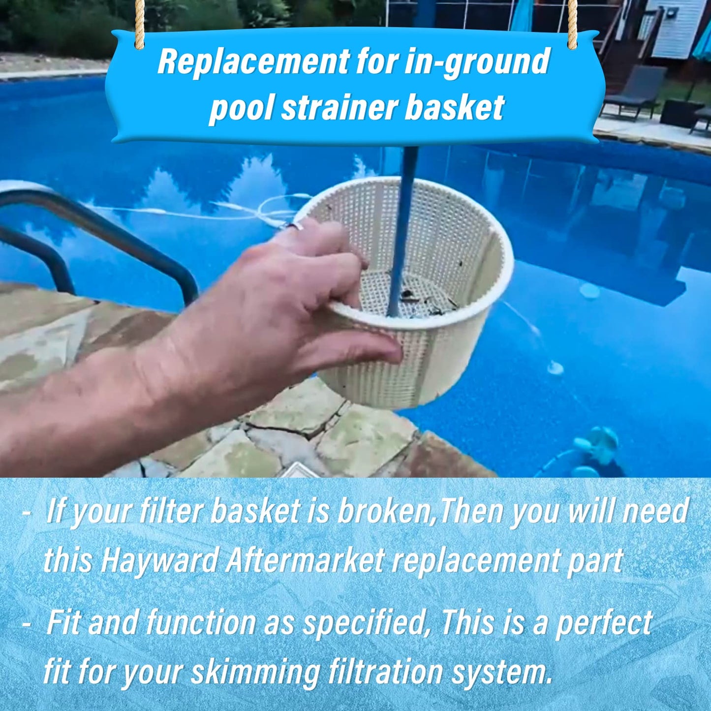 ChangTa Pool Skimmer Basket Replacement, for Hayward SPX1082CA & Aladdin B-152 Skimmer Models SP1082 SP1083 SP1084 1085 1086 SP1075 1075T 1076 1077 Skimmers Basket