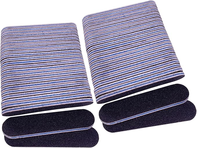 Small Nail Files Bulk (50 Pcs), 3.6 Inches Emery Board Nail File for Acrylic and Natural Nails, 100/180 Grit Double Sided Fingernail Filer Pack Mini Professional Filers Manicure Pedicure Set