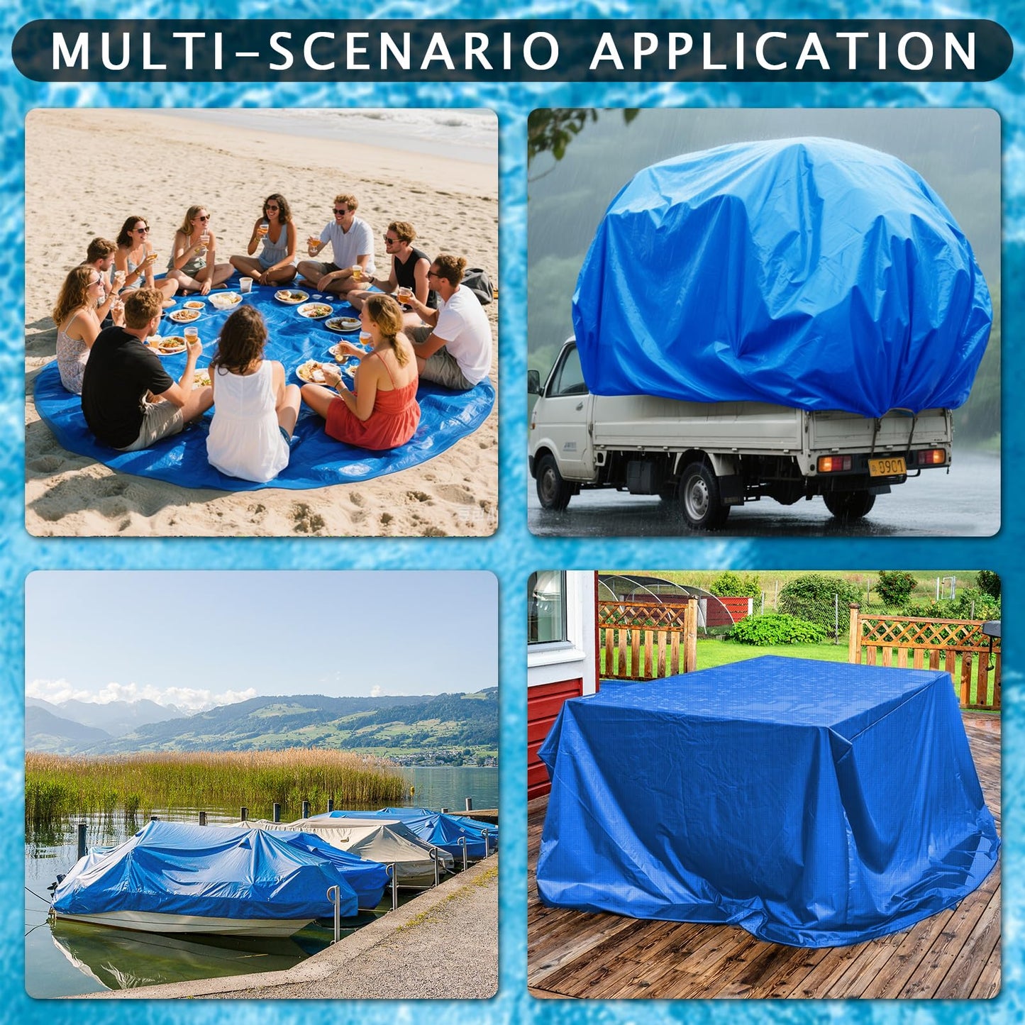 16 x 16 Ft Swimming Pool Ground Cloth Round Swimming Pool Tarpaulin Tarp for Above Ground Swimming Pools Heavy Duty Pool Ground Mat Protector Pad Prevents Punctures