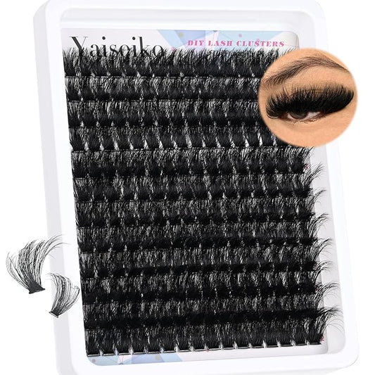 Eyelash Clusters 14-22mm Thick Volume Lash Clusters Eyelash Extensions 200D Individual Lashes Clusters 192pcs DIY D Curl Wispy Plant Fibers Lashes Clusters, by Yaiseiko