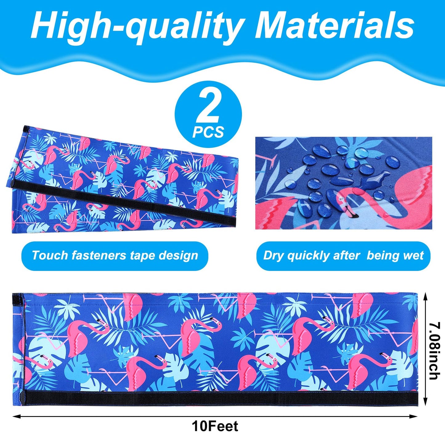 Junkin Pool Handrail Cover 10 ft Swimming Pool Ladder Hand Rail Cover with Zippers Slip Resistant Railing Flamingo Blue Rail Grip for Inground Pools Swimming Hand Railing