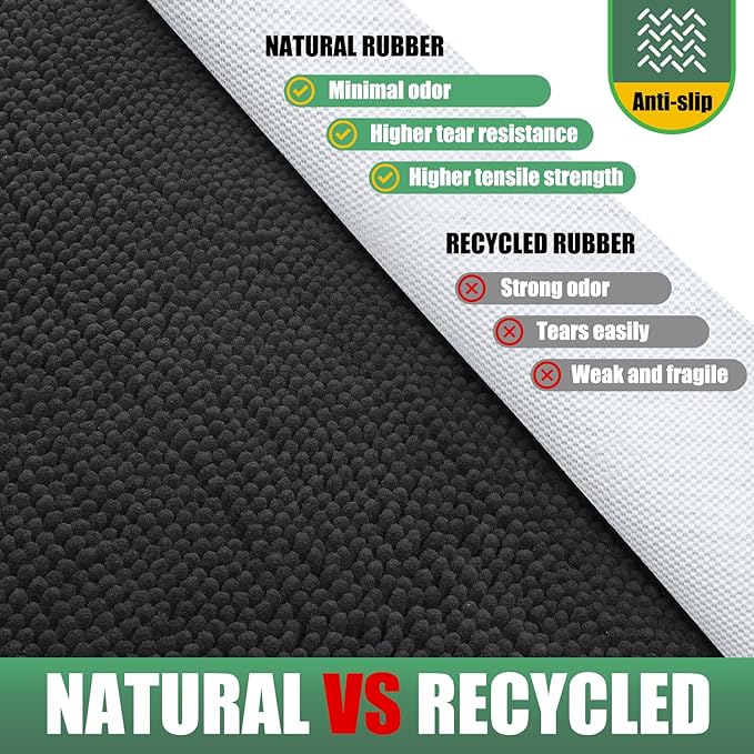 IM HOME Chenille Absorbent Outdoor Doormat 71" x 25", Washable Muddy Door Mats for Dog Non Slip Indoor Doormat Dog Mat for Muddy Paw Front Inside Doormats for Entryway Dark Grey