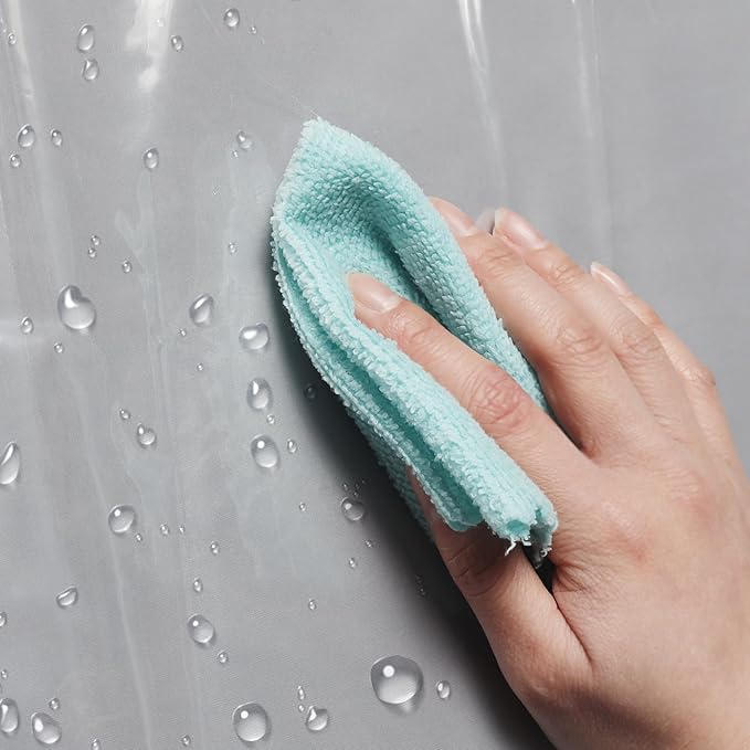 Barossa Design Extra Heavy Duty Shower Curtain Liner Thick - Soft Plastic Shower Liner Waterproof with Grommets & 3 Magnets, Clear, 72"x72" (Pack of 2)