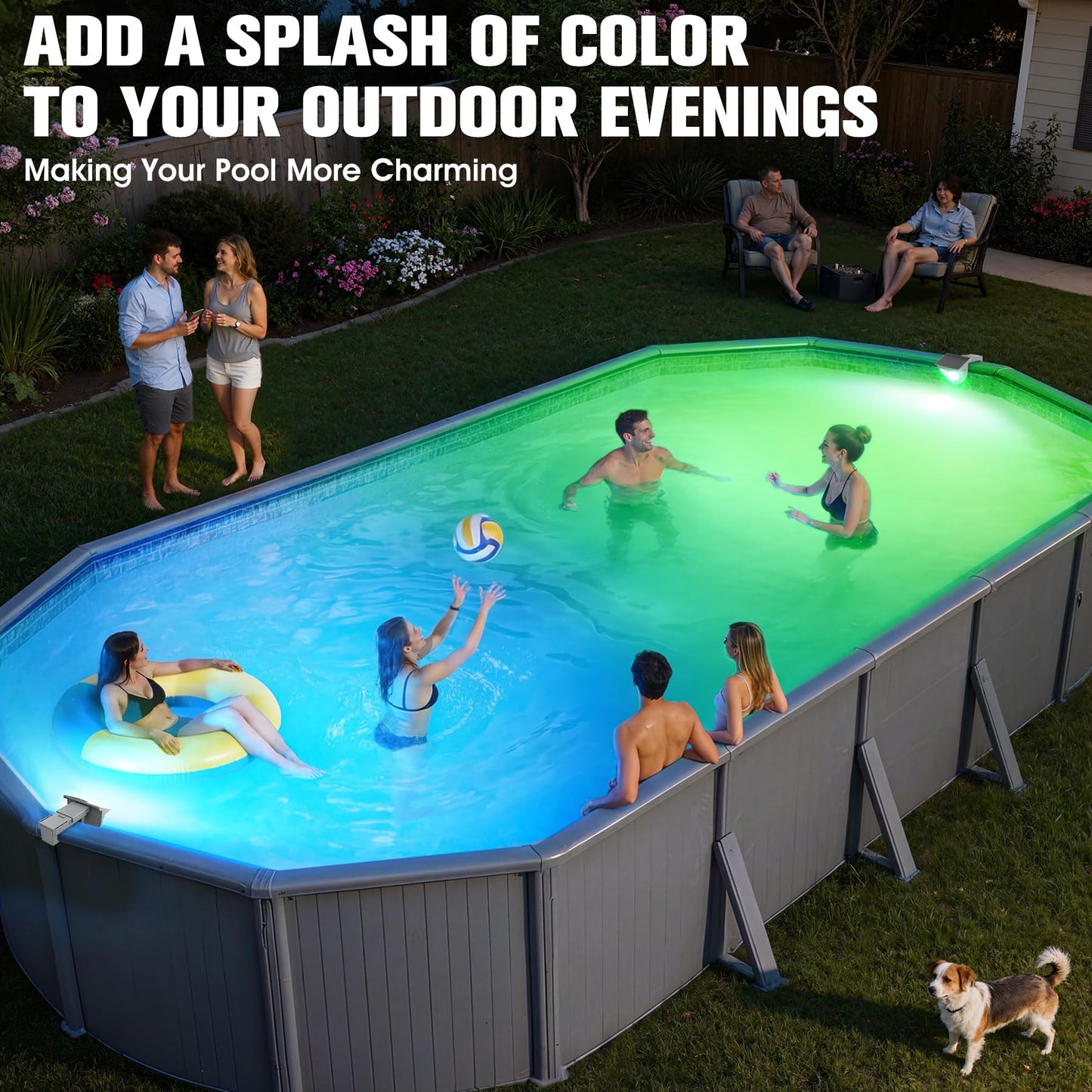 Niceput Solar Pool Lights,2026 Upgraded Solar Powered Above Ground Pool Lights,Frame Pool Light Waterproof,Swimming Pool Solar Light,Color Changing Pool Lighting for Above Ground Pool Accessories-2PCS