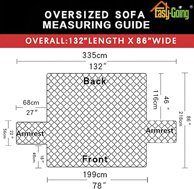 Easy-Going Reversible Oversized Couch Cover for 3 Cushion Couch Sofa Cover for Dogs Water Resistant Furniture Protector Cover with Foam Sticks for Pet (Oversized Sofa, PeacockBlue/Beige)