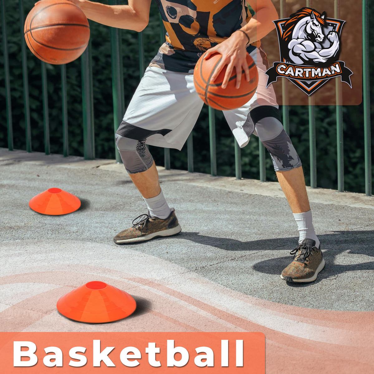 CARTMAN 24 Pack Disc Cones Agility Soccer Cones with Carry Bag, Sports Training Cones for Soccer Practice, Skating, Football, Basketball