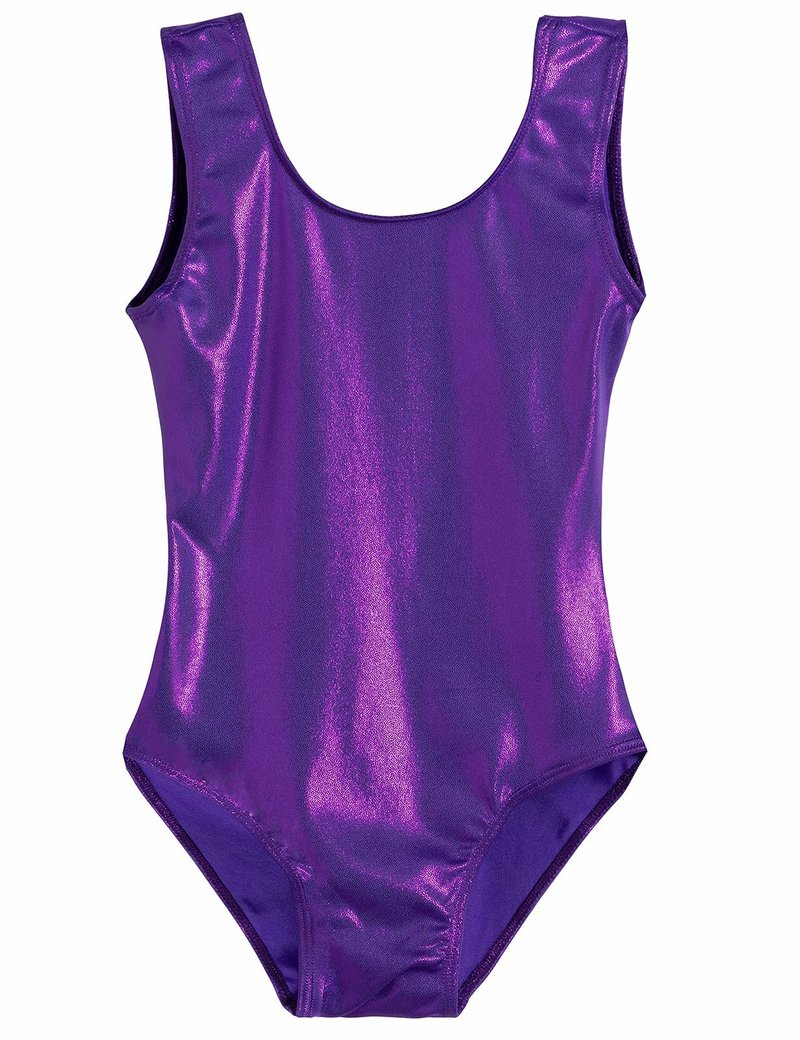 Domusgo Gymnastics Leotards for Girls 10-12 Years Old Purple Sparkly One Piece Tumbling Outfits