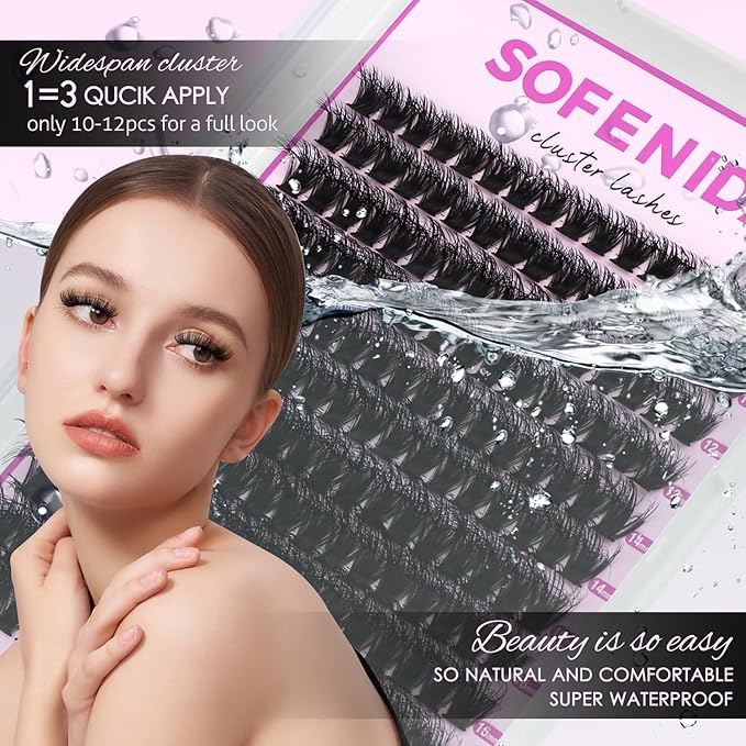 Lash Clusters 100D Thick Cluster Lashes 10-18mm Individual Cluster Lashes Volume Eyelash Clusters D Curly Cluster Eyelash Extensions 3D Wispy Lash Clusters DIY Wispy Lash Cluster(100D-10-18MIX Lashes)