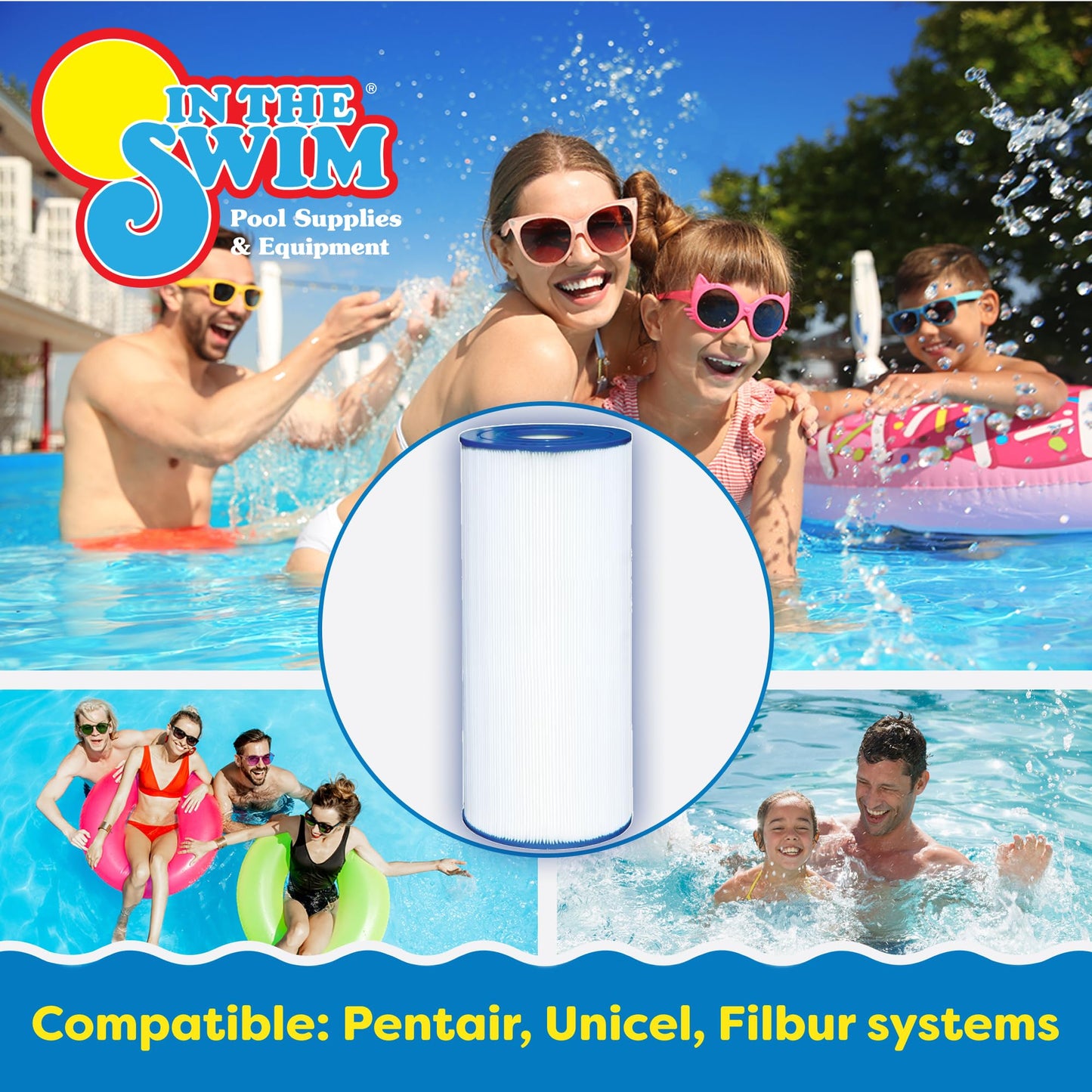 In The Swim Premium Pool Filter Cartridge 4-Pack Replacement for Pentair Clean & Clear Plus 420 CCP420 Filter