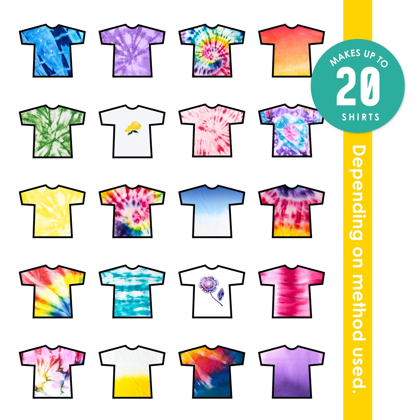 SEI 8 Pack Classic Tie Dye Spray Kit, Tye Dye Kits for Large Groups, Pre-Mixed Water Based Fabric Dye, Spray Bottle Included, Spray Paint for Clothes