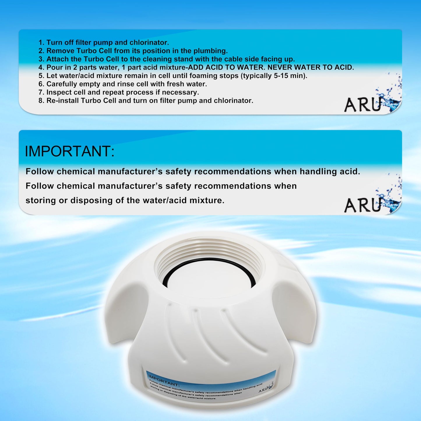 Pool Cleaning Stand GLX-CELLSTAND Replacement for Hayward Turbo Cells Washing Acid Cleaning Swimming Pool Salt Cell Cleaning Stand