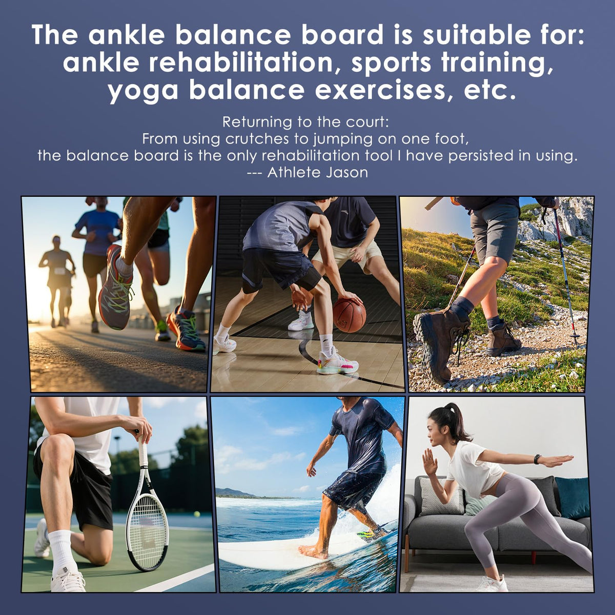 Ankle Balance Board & Ankle Strengthener - Non-Slip Axis Board Wobble Board for Physical Therapy, Fast Injury Recovery & Core Strength, 300lbs Capacity - Ideal Balance Trainer for Athletes, Seniors, Home & Gym Use