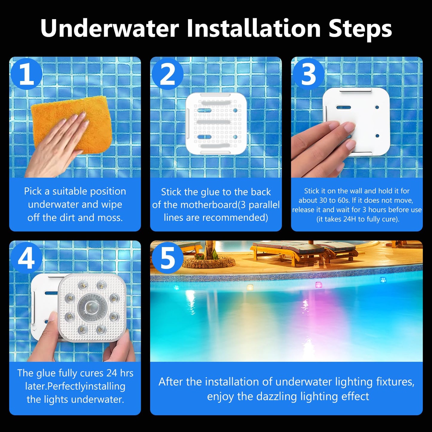 HL Pool Lights,Rechargeable Submersible LED Lights with Remote,Waterproof Magnetic Floating Light,Underwater Battery Spotlight for Above Ground/Inground Swimming Pools,Hot Tubs,Fountains-4 Pack